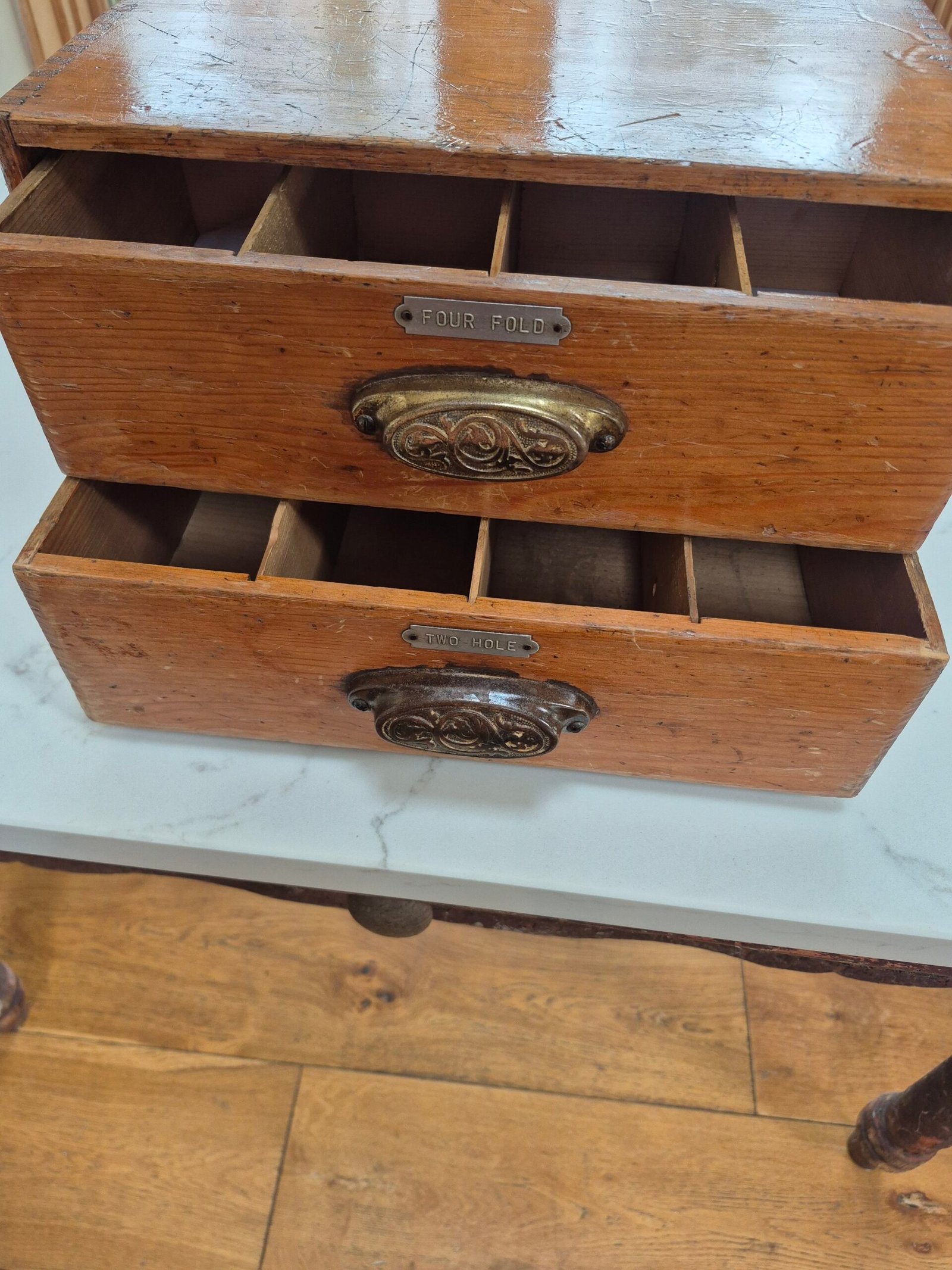 Early 1900s Wooden Workshop Drawers - Image 3