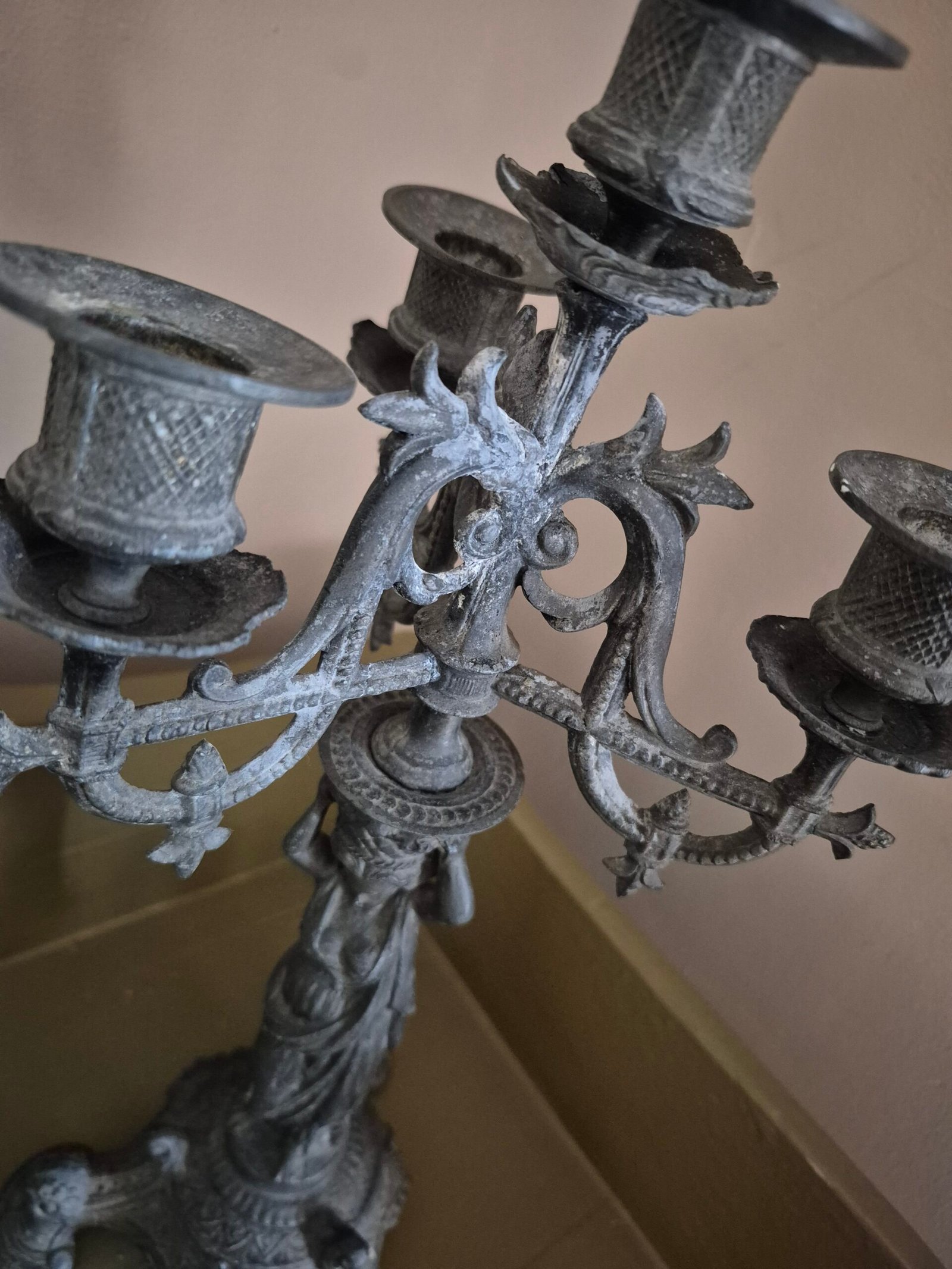 Italian Bronze Five Arm Candelabra - Image 3