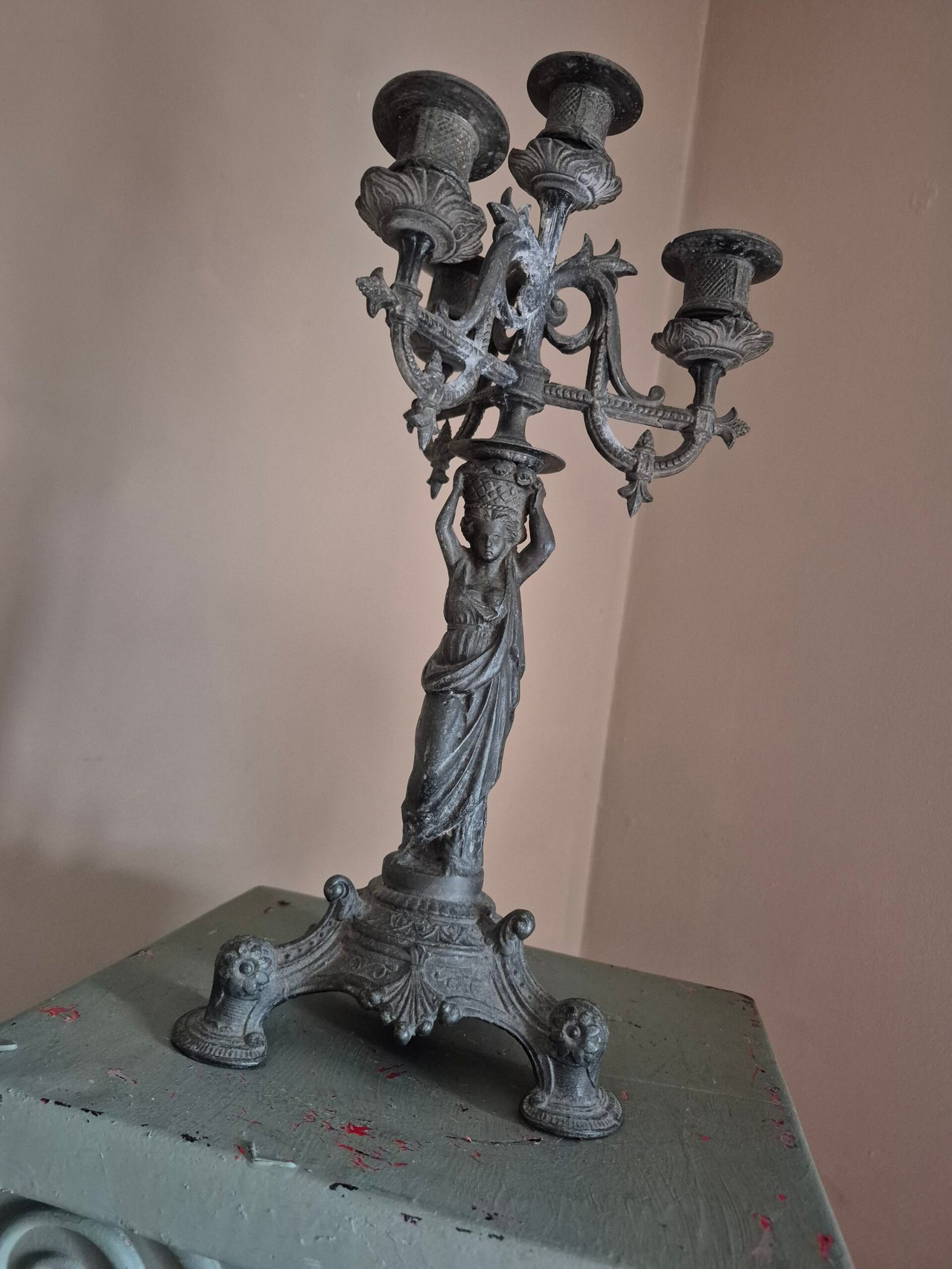 Italian Bronze Five Arm Candelabra - Image 5