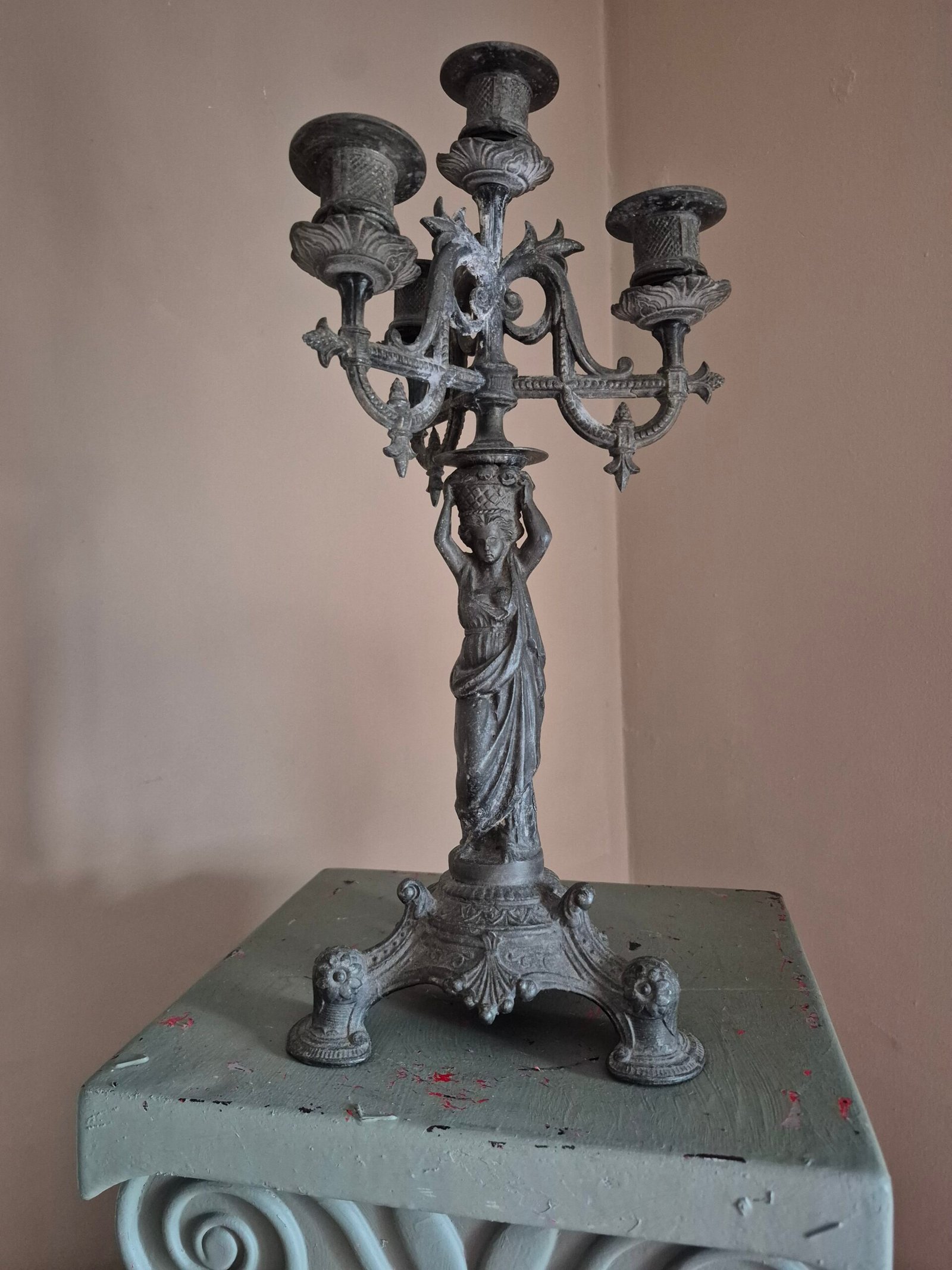Italian Bronze Five Arm Candelabra - Image 4