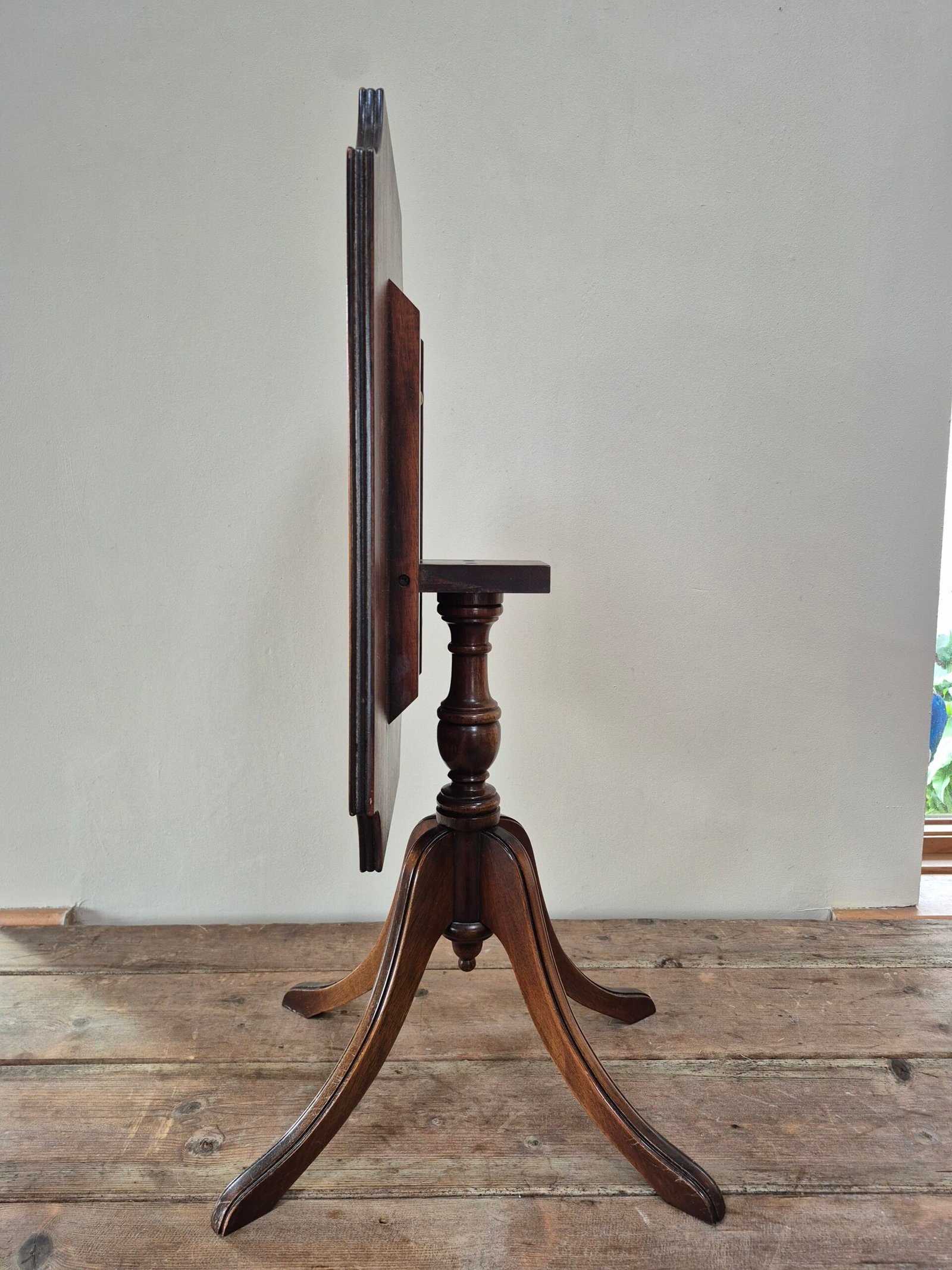 Leather Inlay Tilt Top Regency Style Mahogany Table - Image 4