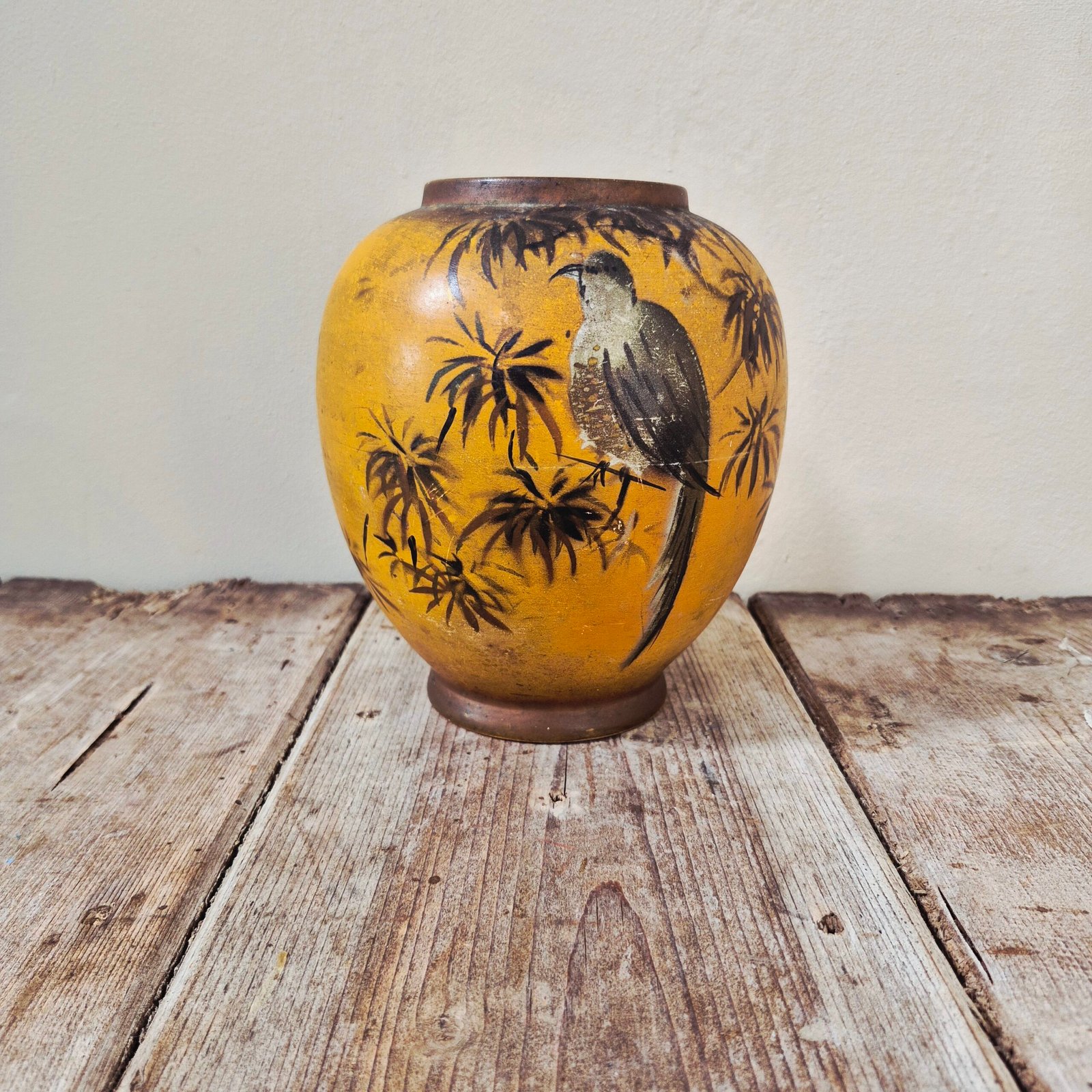 Hand Painted Bird Pottery Vase - Image 2