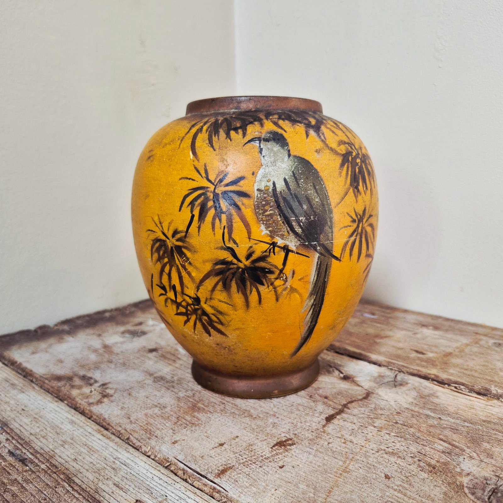 Hand Painted Bird Pottery Vase - Image 5