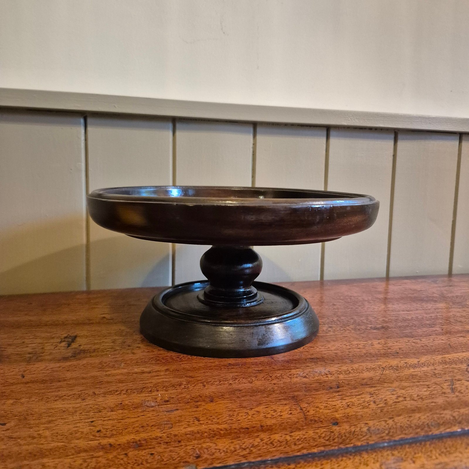 Vintage Wooden Pedestal Fruit Stand - Image 4