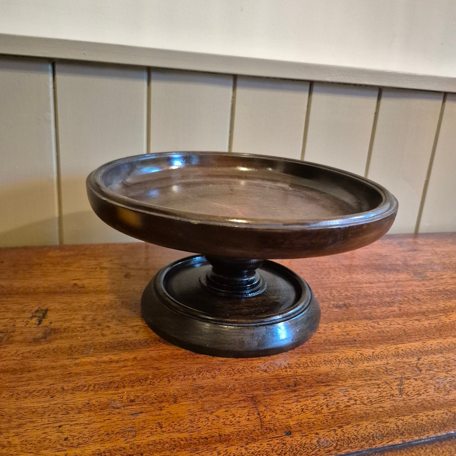 Vintage Wooden Pedestal Fruit Stand - Image 3