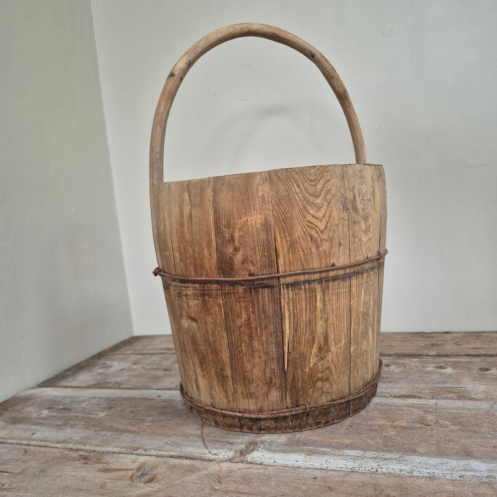 Antique Wooden Harvest Basket