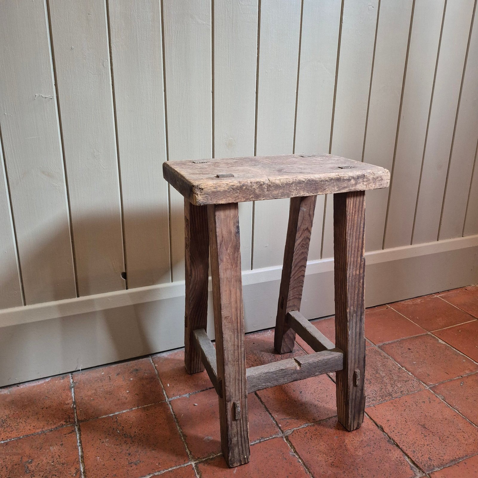 Primitive Wooden Milking Stool - Image 2