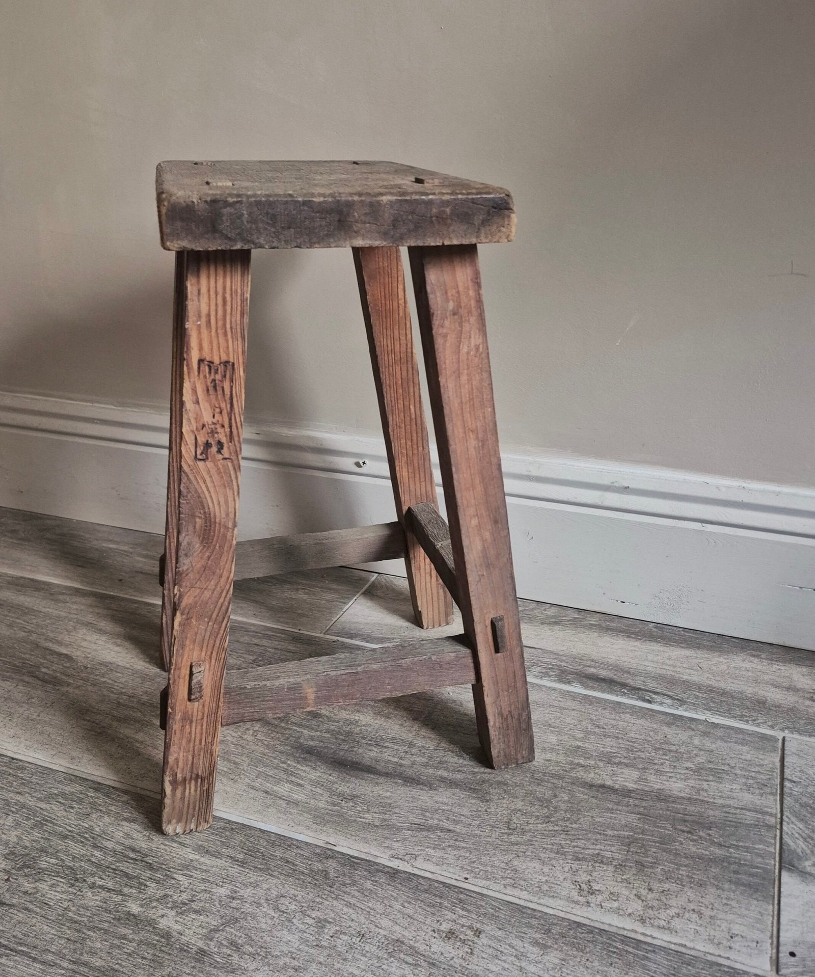 Primitive Wooden Milking Stool - Image 3